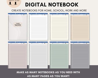 Notebook Neutral Digital Planner Paper, iPad Planner, GoodNotes Planner, Digital Calendar, Daily, Weekly, Monthly Journal