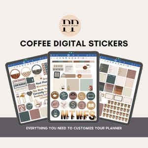 Cozy Fall Coffee Digital Planner Stickers for GoodNotes | Aesthetic & Functional Stickers | 2025 Planner