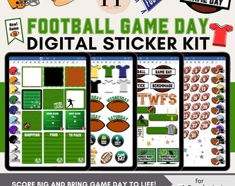 Fußball Digital Sticker Kit für Goodnotes | Sport Planer Aufkleber | Tailgate, Game Day & Team Spirit Digitale Aufkleber