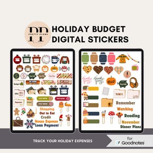 Fall Autumn Holiday Budget Digital Planner Stickers for GoodNotes | Aesthetic & Functional Stickers | 2025 Digital Planner