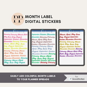 Month Label Digital Planner Stickers for GoodNotes | Aesthetic & Functional Stickers | Daily Planning