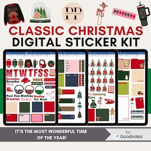 Christmas Digital Planner Stickers for GoodNotes | Aesthetic & Functional Stickers | Daily Planning