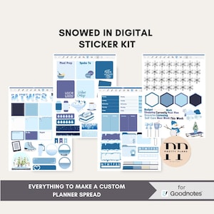 Snow Winter Digital Planner Stickers for GoodNotes | Aesthetic & Functional Stickers | Daily Planning