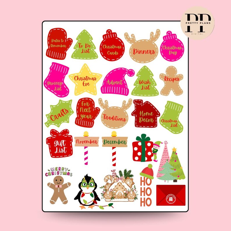 Christmas Digital Planner Sticker Bundle | 125+ Christmas Stickers + 30 ...