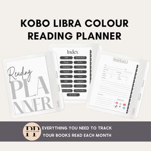 Reading Journal designed for Kobo Libra Colour, Elipsa 2E, Sage | 160 Pages | Digital Download | PDF