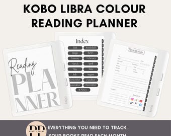 Reading Journal designed for Kobo Libra Colour, Elipsa 2E, Sage | 160 Pages | Digital Download | PDF