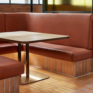 Leather bench cushions, faux leather back cushions, handmade leather cushion covers, custom sizes.