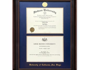 Custom Solid Wood Certificate Frame, Wall Display