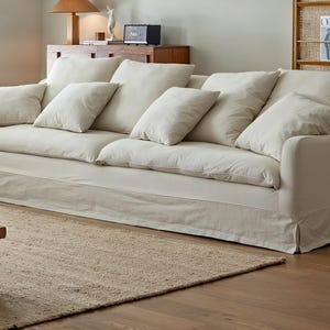 Linen sofa covers, custom size sofa covers, full sofa covers, dustproof sofa covers.