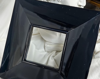 Glossy Black Solid Wood Photo Frame, Customizable Size