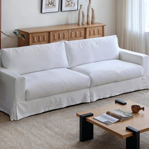 White custom sofa cover,sofa cushion cover,linen sofa cover,sofa slipcover,loose fit cover,Replacement Cover