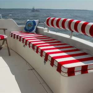 Red and white striped outdoor cushions, yacht cushions, outdoor decoration, custom sizes, handmade.