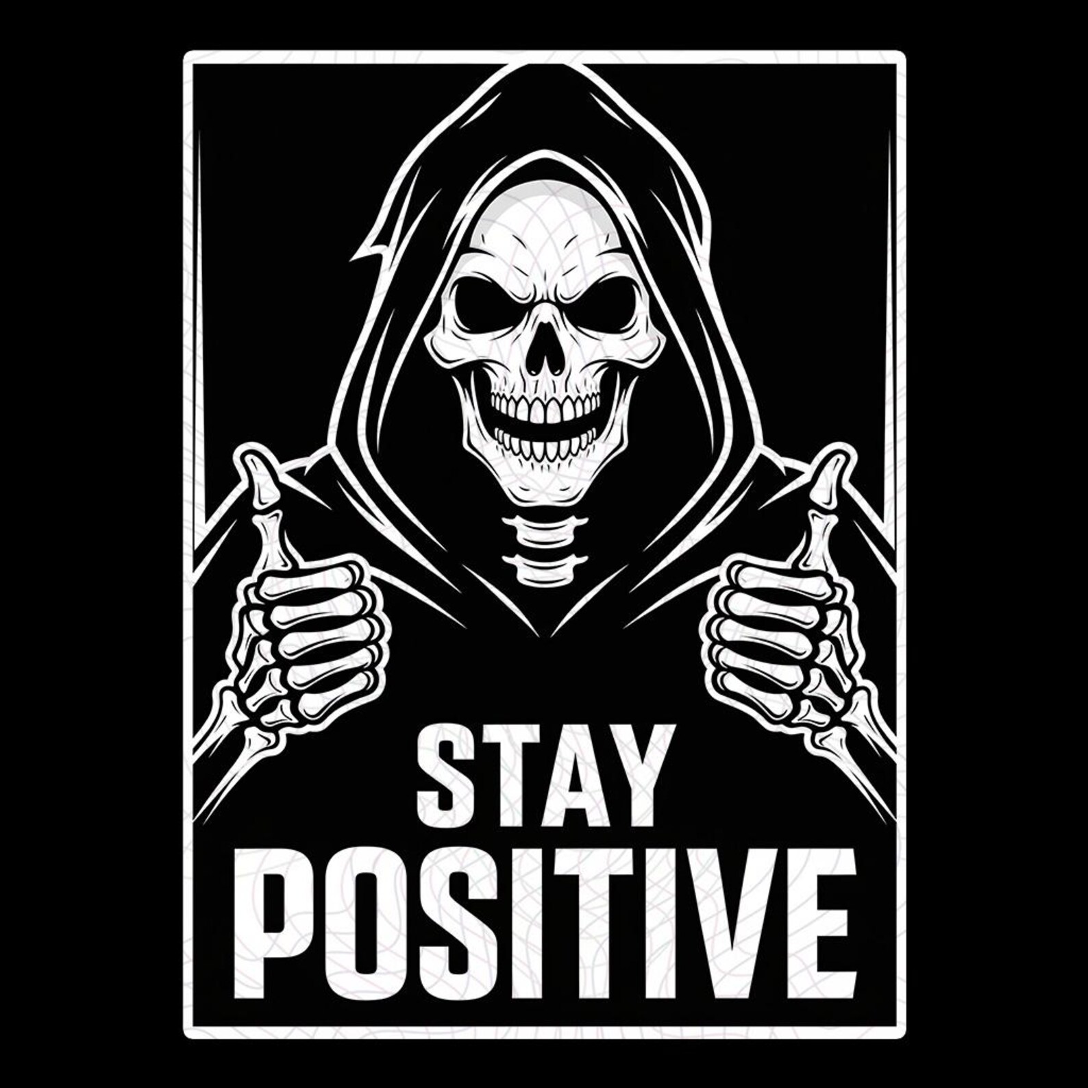 Stay Positive Skeleton Halloween PNG File, Skeleton Halloween PNG ...