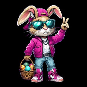 Funny Easter Bunny PNG File, Christian Easter PNG, Bunny Cross Digital Download