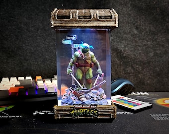 Turtle Ninja Epoxy Resin Lamp,Handmade Custom Epoxy Lamp, Box Lamp, Ocean Lamp, Birthday Gift, Christmas Gift, Valentine Gift