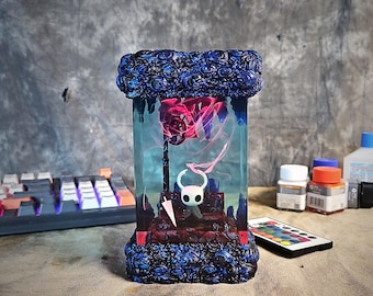 Hollow Knight v1  Epoxy Resin Lamp,Handmade Custom Epoxy Lamp, Box Lamp, Ocean Lamp, Birthday Gift, Christmas Gift, Valentine Gift