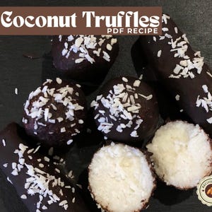 Healthy candy with coconut| Recipe PDF| Chocolate Healthy Candies | Sugar Free Dessert | Gluten Free | How to cook | Digital Recipe| Coconut