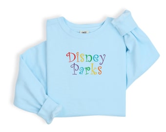 Comfort Colors Embroidered Disney Rainbow Castle T-Shirt, Magical Trip Shirt, Embroidered Tee, Family Vacation Tee, Disney Fan Gift