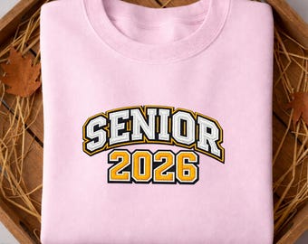 Embroidered Senior 2026 Graduation Sweatshirt, Retro High School College graduate Shirt, Trendy Hoodie
