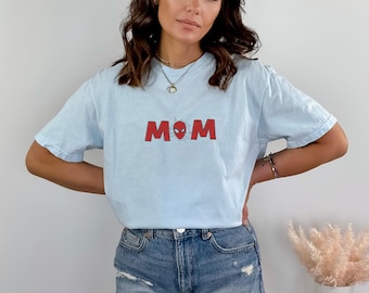 Embroidered Spider Mom Shirt, Comfort Color Spider Mom Sweatshirt, Birthday Gift Mom, New Mom Gift, Spider Mom T-Shirt, Mother's Day Shirt