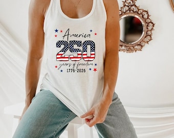 America 250 Years Of Freedom 1776-2026 Tank Top, Tank Top Patriotic 250th Anniversary, America Independence Day Gift