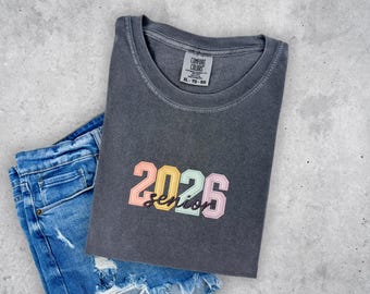 Comfort Colors® Senior 2026 Graduation Sweatshirt, RetroHigh School College graduate gift, Trendy Hoodie