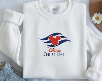 Embroidered Disney Cruise Line Sweatshirt: Vintage Style - Soft Cozy Fit Shirt, Hoodie.