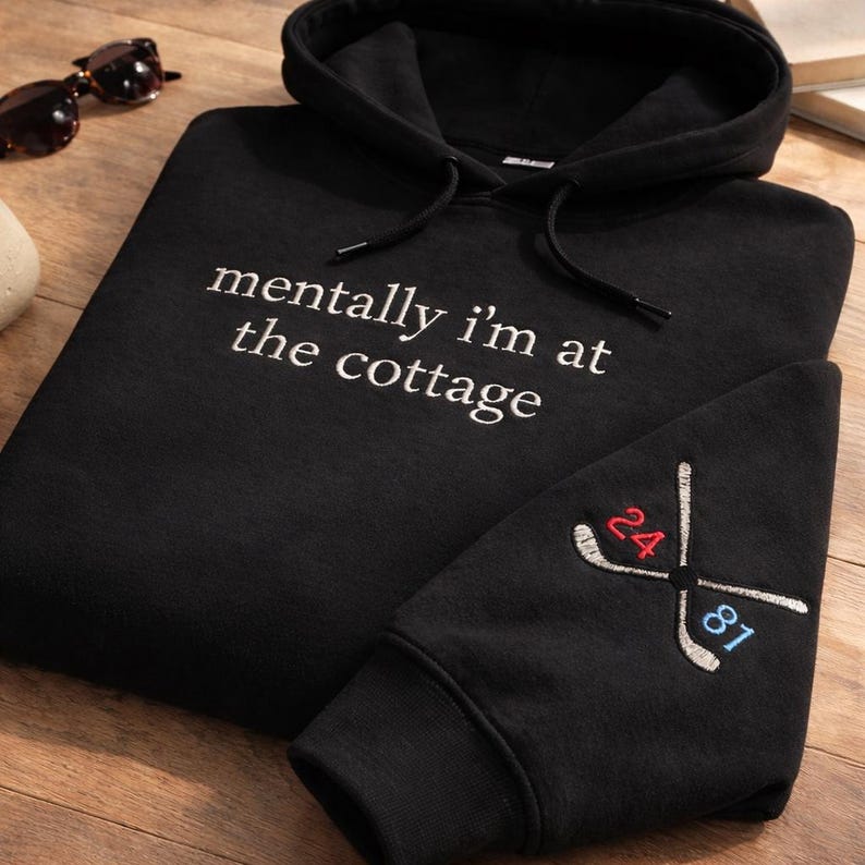 Mentally I’m at the Cottage Embroidered Sweatshirt, Heated Rivalry Hockey Romance LGBT Crewneck, Cozy Fan Gift for Book Lovers heated rivalry hockey shirt hockey fans gift team hollander team rozanov heated fans merch rivalry fans gift loon embroidered game day shirt heated rivalry shirt team spirit shirt fan rivalry shirt gay sport shirt