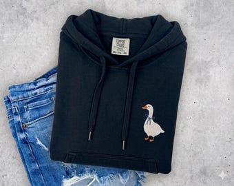 Embroidered Cute Goose Comfort Colors® Shirt | Animal Lover Hoodie | Embroidery Shirt | Embroidered Gift | Goose Shirt