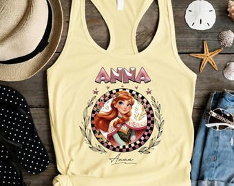 Personalized Fairytale Princess Inspired Tank Top, Custom Name Fantasy Character Tank