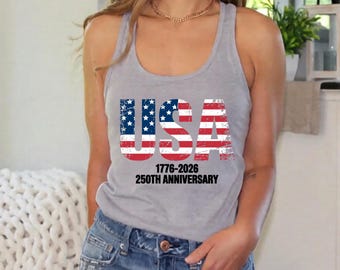 USA 250th Anniversary Tank Top 1776-2026, Patriotic American Flag Shirt, Fourth of July Outfit, Independence Day Tank