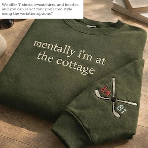 Mentally I’m at the Cottage Embroidered Sweatshirt, Cozy Fan Gift for Book Lovers, Heated Rivalry Hockey Romance Crewneck