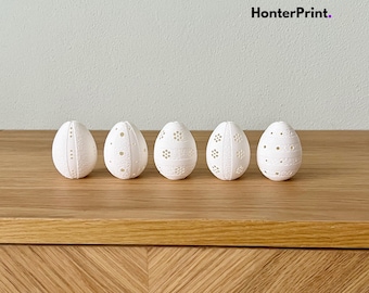 Easter Egg Ornaments STL Files | Set of 5 3D Printable Hanging Eggs | Spring & Easter Decor Digital Download