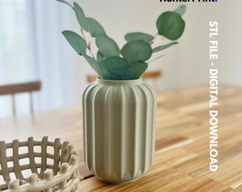 Vase STL 3D Print File, Digital Download for 3D Printing, Modern Home Decor Vase, 3D Print Home Decor