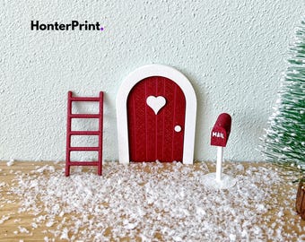 Christmas Elf Door Set STL | 3D Print Mini Elf Door, Ladder & Mailbox | Festive Holiday Decoration Digital Files | 3D Print Home Decor