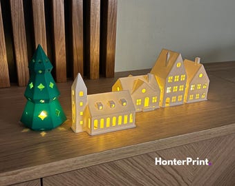 Holiday Village 3D Stl Files, 3D Christmas Print Files, Candle House Digital Download for 3D Printing, 3D Print Home Decor
