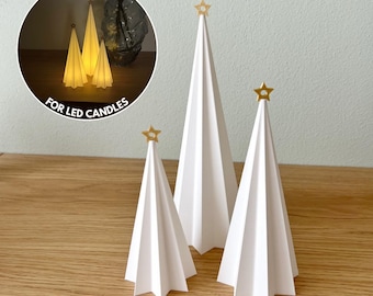 Christmas Trees 3D Stl Files, 3D Christmas Print Files, Christmas Tree Digital Download for 3D Printing, 3D Print Home Decor, Candle Holder