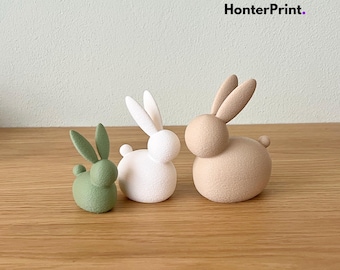 Easter Bunny STL File Set | 3 Sizes Bunny Decor | 3D Printing STL | Easter Decoration | Digital Download