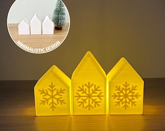 Weihnachten Häuser 3D Stl-Dateien, 3D Weihnachten Druckdateien, kleine Stadt Digitaler Download für 3D Druck, 3D Print Wohnkultur