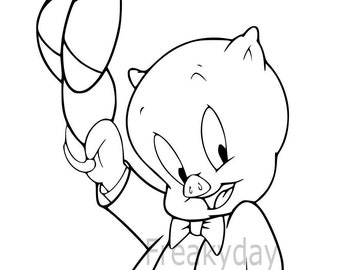 SVG - Porky Pig - The Classic Looney Tunes Character - Digital Download - Cut File
