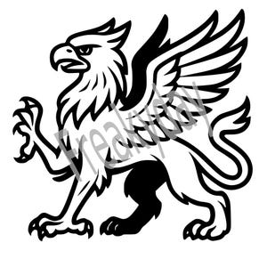 SVG - Clipart griffon héraldique - Silhouette de créature mythique - Design numérique fantastique pour Cricut et travaux manuels