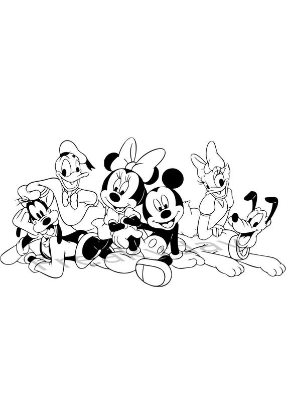 SVG - Disney Classic Friends - Mickey, Minnie, Donald, Daisy