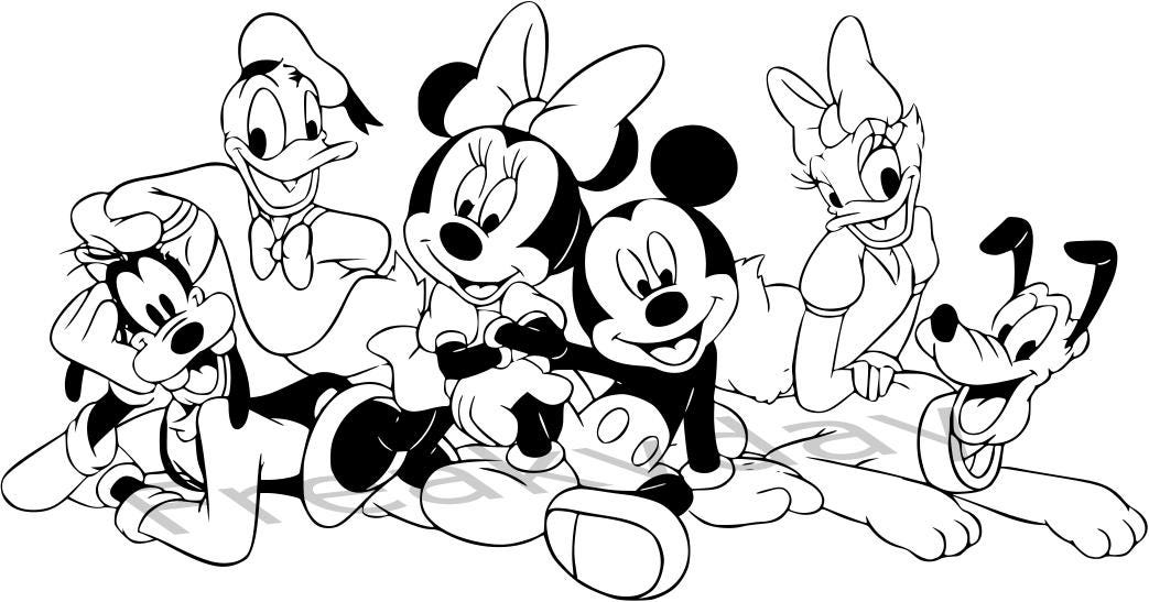 SVG - Disney Classic Friends - Mickey, Minnie, Donald, Daisy