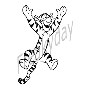 SVG - Happy Tigger Jumping – Classic Winnie the Pooh Character - Digital Download - Cut File