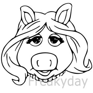 SVG - Miss Piggy - The Glamorous Diva from The Muppets - Digital Download - Cut File