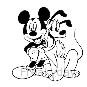 SVG - Micky Maus und Pluto - Classic Disney Duo - Digital Download - Schnittdatei
