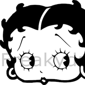 SVG - Betty Boop Face - Classic Cartoon Diva Head for Stickers, Shirts & Crafts - Digital Download - Cut File