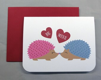Hedgehogs with Hearts Valentine's/Wedding/Anniversary/Engagement A2 Folded Card