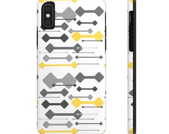 Geometric Gray iPhone & Samsung Cases: Fun 2-layer Protection, Under 20 USD