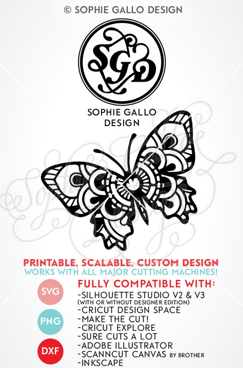 Download Mandala Butterfly Design SVG DXF PNG digital download file ...